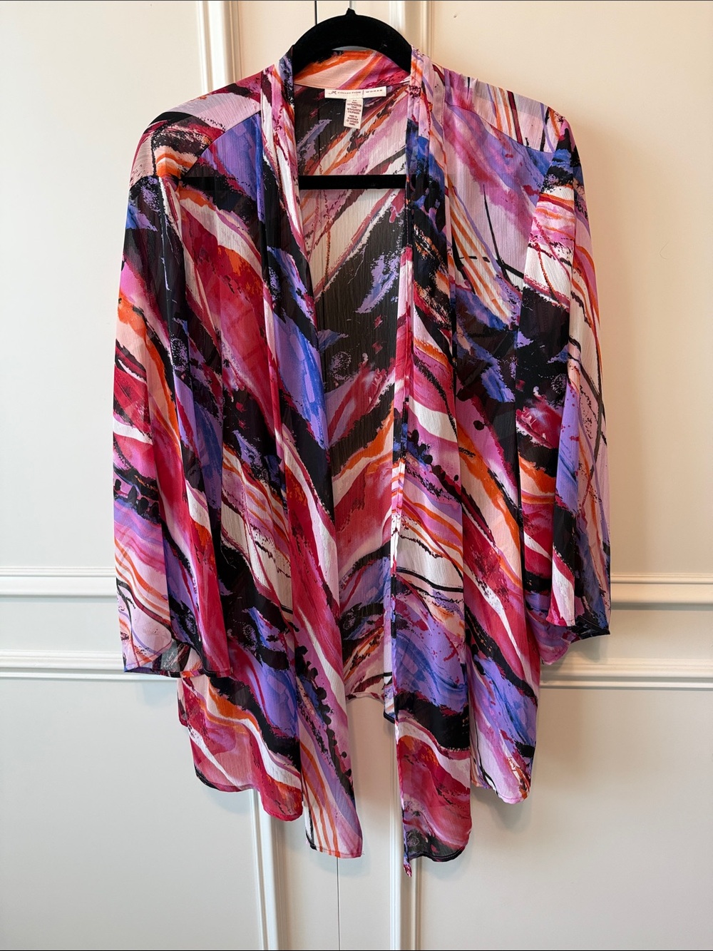 Lightweight Multi-Color Open Front Kimono Jacket